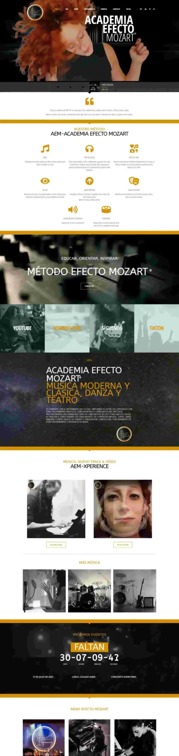 El proyecto abarcó desde el rediseño completo del sitio web hasta la creación del branding y una experiencia sonora inmersiva
